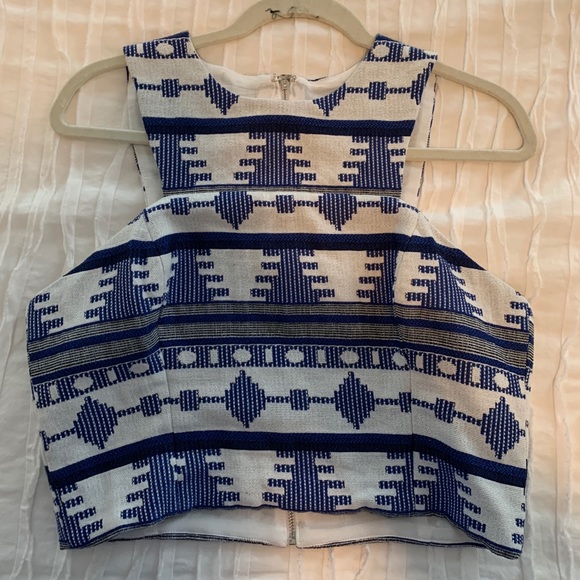 Line and dot blue pattern crop top - Picture 4 of 4